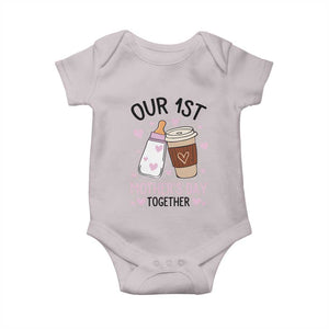 Funny Our First Mother's Day Together Baby Onesie Mom And Baby Matching TS11 Ice Gray Print Your Wear