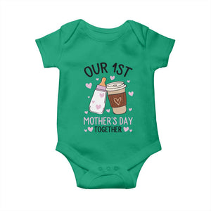 Funny Our First Mother's Day Together Baby Onesie Mom And Baby Matching TS11 Irish Green Print Your Wear