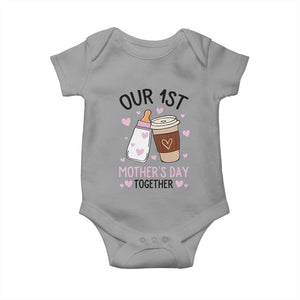 Funny Our First Mother's Day Together Baby Onesie Mom And Baby Matching TS11 Sport Gray Print Your Wear