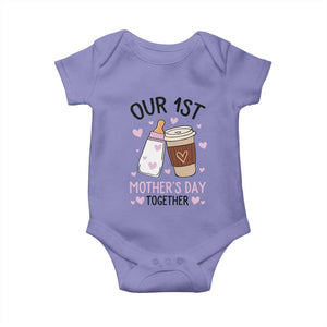 Funny Our First Mother's Day Together Baby Onesie Mom And Baby Matching TS11 Violet Print Your Wear