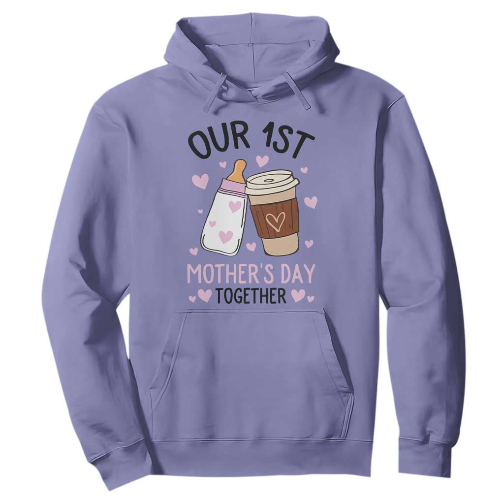 Funny Our First Mother's Day Together Hoodie Mom And Baby Matching TS11 Violet Print Your Wear