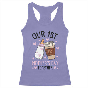 Funny Our First Mother's Day Together Racerback Tank Top Mom And Baby Matching TS11 Violet Print Your Wear