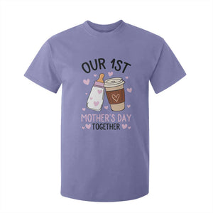 Funny Our First Mother's Day Together T Shirt For Kid Mom And Baby Matching TS11 Violet Print Your Wear