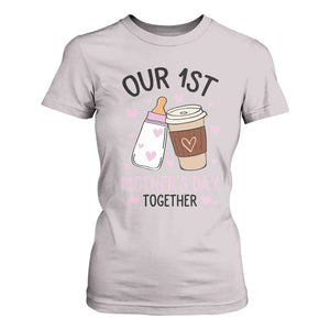 Funny Our First Mother's Day Together T Shirt For Women Mom And Baby Matching TS11 Ice Gray Print Your Wear