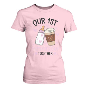 Funny Our First Mother's Day Together T Shirt For Women Mom And Baby Matching TS11 Light Pink Print Your Wear