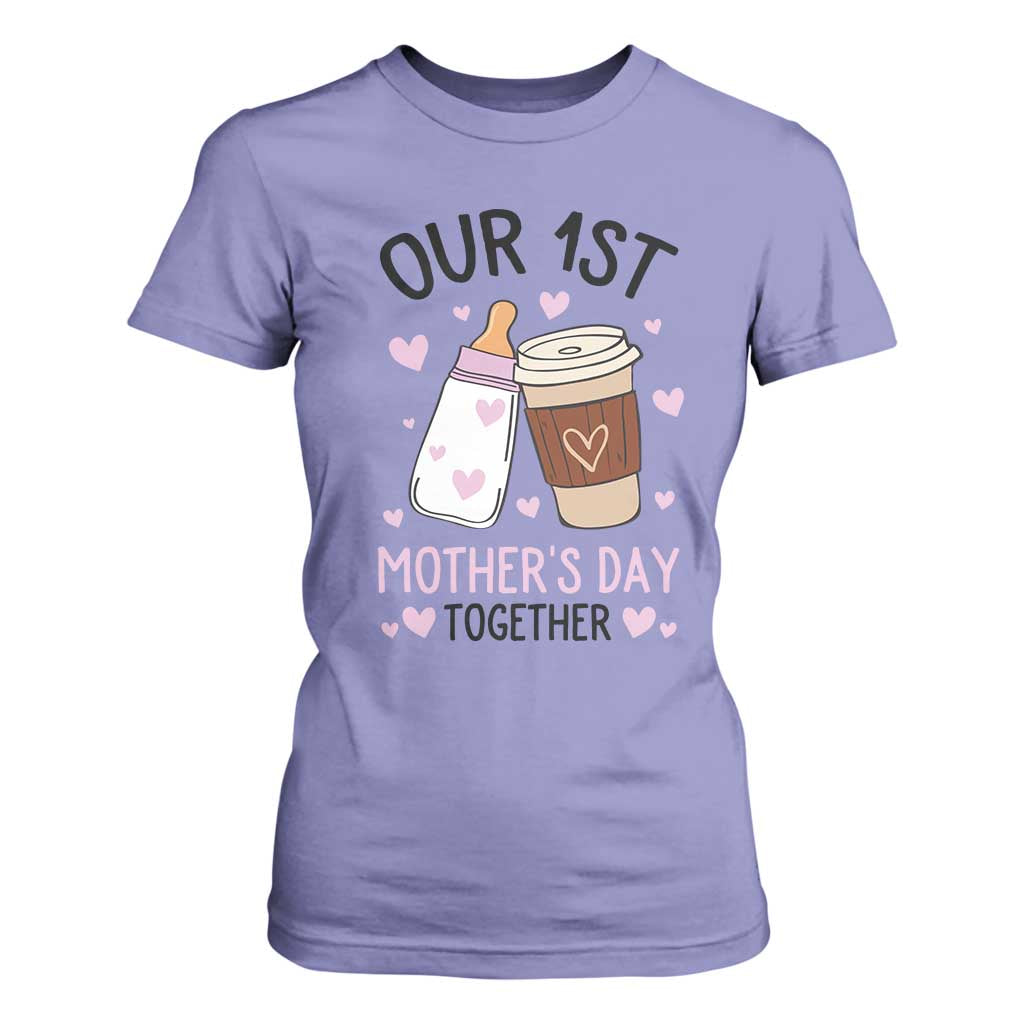 Funny Our First Mother's Day Together T Shirt For Women Mom And Baby Matching TS11 Violet Print Your Wear