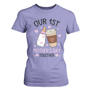 Funny Our First Mother's Day Together T Shirt For Women Mom And Baby Matching TS11 Violet Print Your Wear
