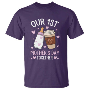 Funny Our First Mother's Day Together T Shirt Mom And Baby Matching Milk Coffee TS11 Purple Print Your Wear