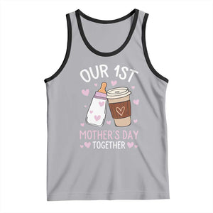 Funny Our First Mother's Day Together Tank Top Mom And Baby Matching Milk Coffee TS11 Athletic Heather Black Print Your Wear