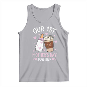 Funny Our First Mother's Day Together Tank Top Mom And Baby Matching Milk Coffee TS11 Athletic Heather Print Your Wear
