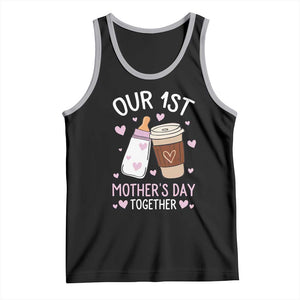 Funny Our First Mother's Day Together Tank Top Mom And Baby Matching Milk Coffee TS11 Black Athletic Heather Print Your Wear
