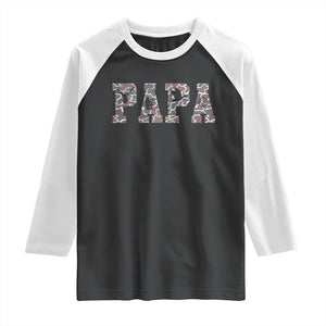 Funny Papa Hunting Raglan Shirt Deer Hunter Father's Day Camouflage Flag TS11 Black White Print Your Wear