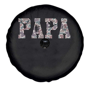 Funny Papa Hunting Spare Tire Cover Deer Hunter Father's Day Camouflage Flag TS11 Print Your Wear
