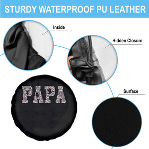 Funny Papa Hunting Spare Tire Cover Deer Hunter Father's Day Camouflage Flag TS11 Print Your Wear