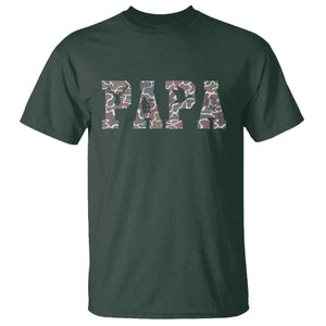 Funny Papa Hunting T Shirt Deer Hunter Father's Day Camouflage Flag TS11 Dark Forest Green Print Your Wear
