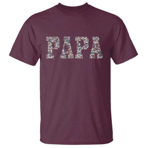 Funny Papa Hunting T Shirt Deer Hunter Father's Day Camouflage Flag TS11 Maroon Print Your Wear