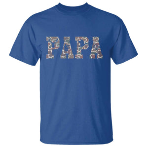 Funny Papa Hunting T Shirt Deer Hunter Father's Day Camouflage Flag TS11 Royal Blue Print Your Wear