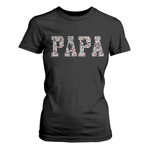 Funny Papa Hunting T Shirt For Women Deer Hunter Father's Day Camouflage Flag TS11 Black Print Your Wear