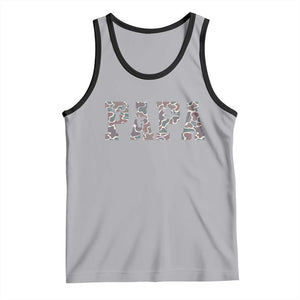 Funny Papa Hunting Tank Top Deer Hunter Father's Day Camouflage Flag TS11 Athletic Heather Black Print Your Wear