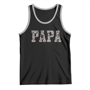 Funny Papa Hunting Tank Top Deer Hunter Father's Day Camouflage Flag TS11 Black Athletic Heather Print Your Wear