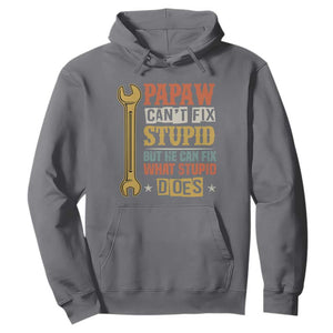 Funny Papaw Can't Fix Stupid But He Can Fix What Stupid Does Hoodie Grandpa Father's Day TS11 Charcoal Print Your Wear
