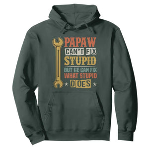 Funny Papaw Can't Fix Stupid But He Can Fix What Stupid Does Hoodie Grandpa Father's Day TS11 Dark Forest Green Print Your Wear