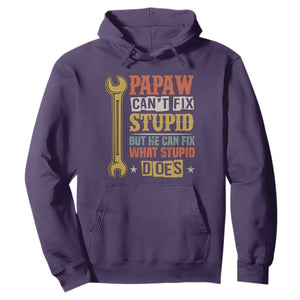 Funny Papaw Can't Fix Stupid But He Can Fix What Stupid Does Hoodie Grandpa Father's Day TS11 Purple Print Your Wear