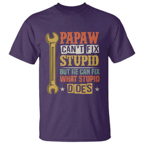 Funny Papaw Can't Fix Stupid But He Can Fix What Stupid Does T Shirt Grandpa Father's Day TS11 Purple Print Your Wear