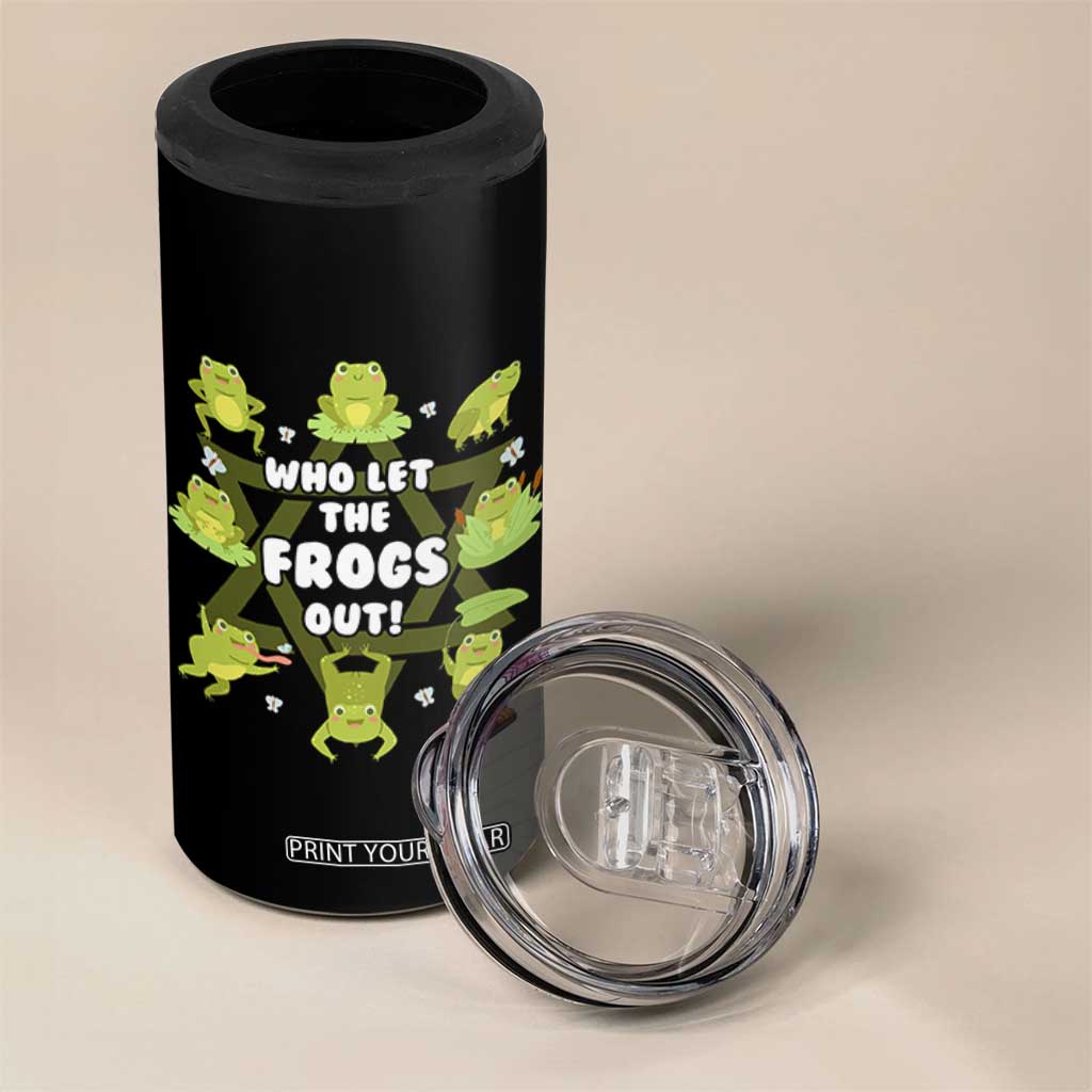 Funny Passover 4 in 1 Can Cooler Tumbler Who Let the Frogs Out Jewish Seder Fami TS02 Print Your Wear