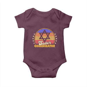 Funny Passover Baby Onesie Seder Coordinator Jewish Passover Leader TS02 Maroon Print Your Wear