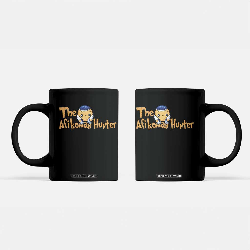 Funny Passover Coffee Mug Afikoman Hunter Jewish Family Seder Matzah TS02 Black Print Your Wear