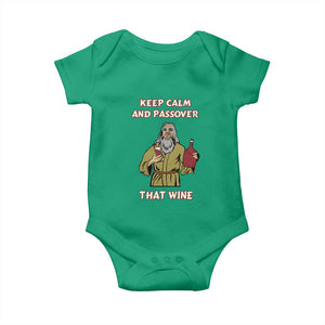 Funny Passover Drinking Baby Onesie Keep Calm And Passover That Wine Jewish TS02 Irish Green Print Your Wear