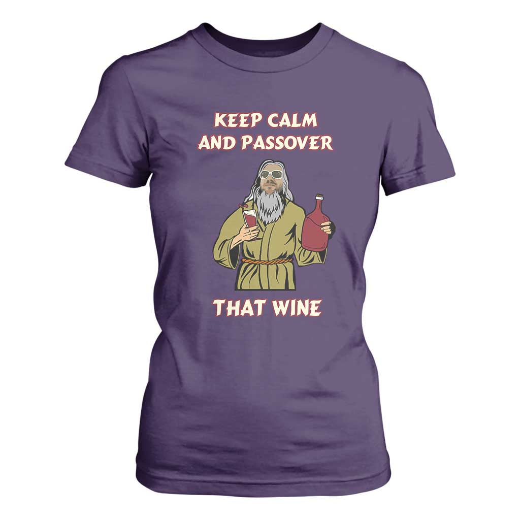 Funny Passover Drinking T Shirt For Women Keep Calm And Passover That Wine Jewish TS02 Purple Print Your Wear