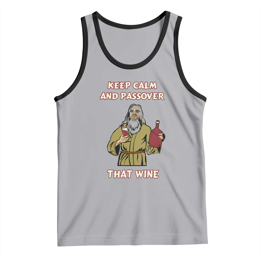 Funny Passover Drinking Tank Top Keep Calm And Passover That Wine Jewish TS02 Athletic Heather Black Print Your Wear
