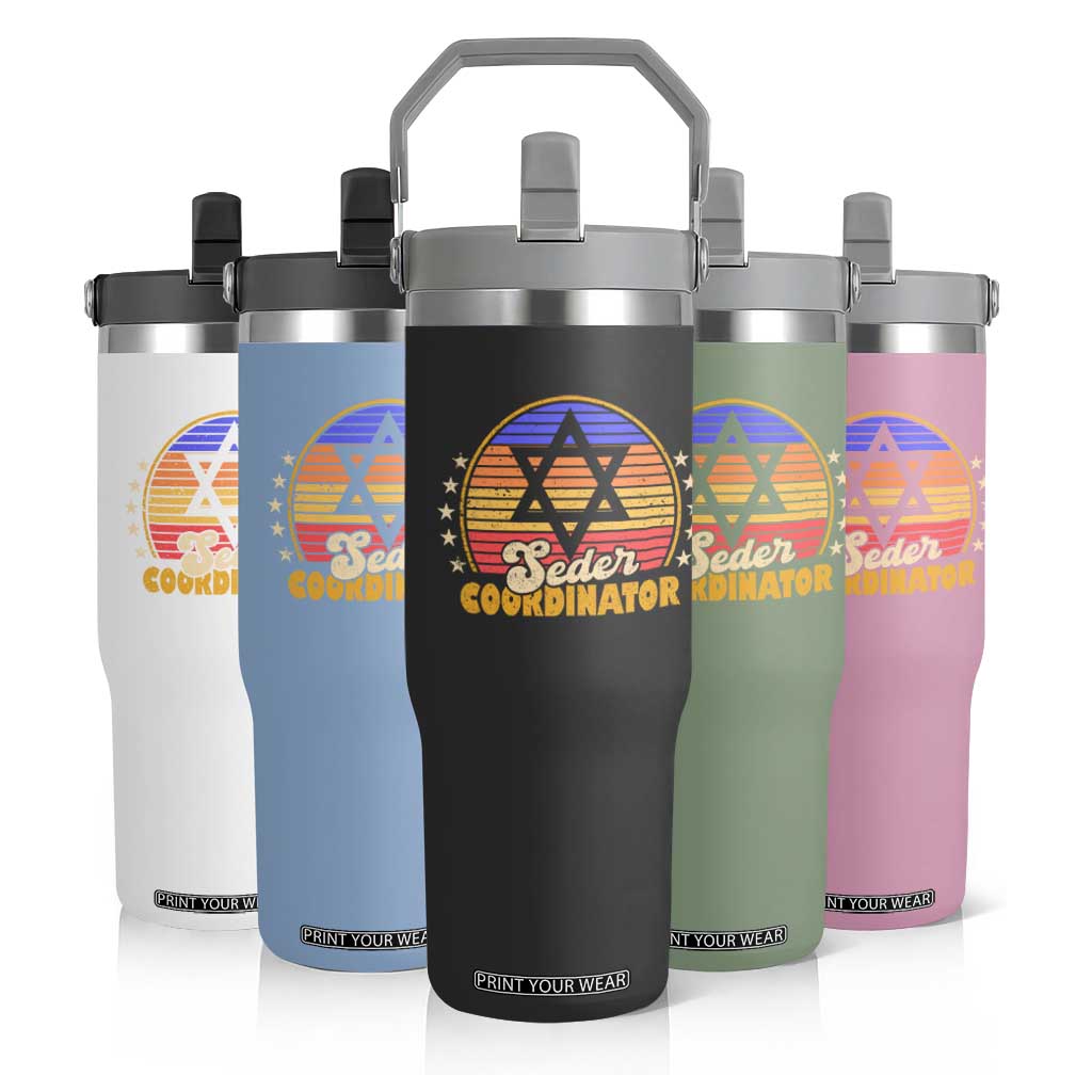Funny Passover Flip Straw Tumbler Seder Coordinator Jewish Passover Leader TS02 Print Your Wear