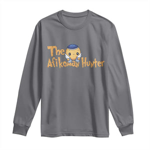 Funny Passover Long Sleeve Shirt Afikoman Hunter Jewish Family Seder Matzah TS02 Charcoal Print Your Wear