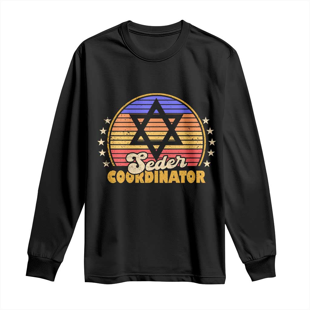 Funny Passover Long Sleeve Shirt Seder Coordinator Jewish Passover Leader TS02 Black Print Your Wear
