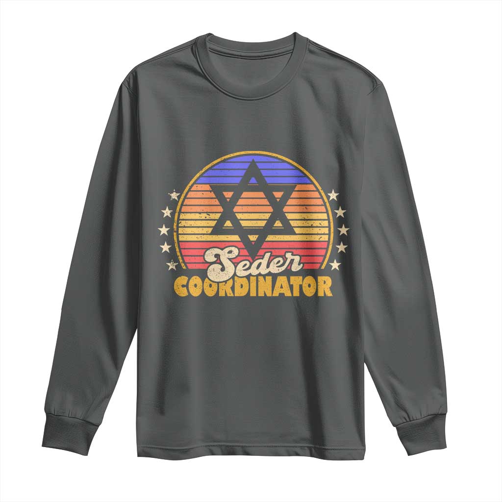 Funny Passover Long Sleeve Shirt Seder Coordinator Jewish Passover Leader TS02 Dark Heather Print Your Wear