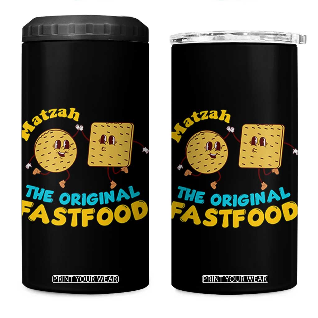 Funny Passover Matzah 4 in 1 Can Cooler Tumbler The Original Fast Food Seder Jewish TS02 One Size: 16 oz Black Print Your Wear