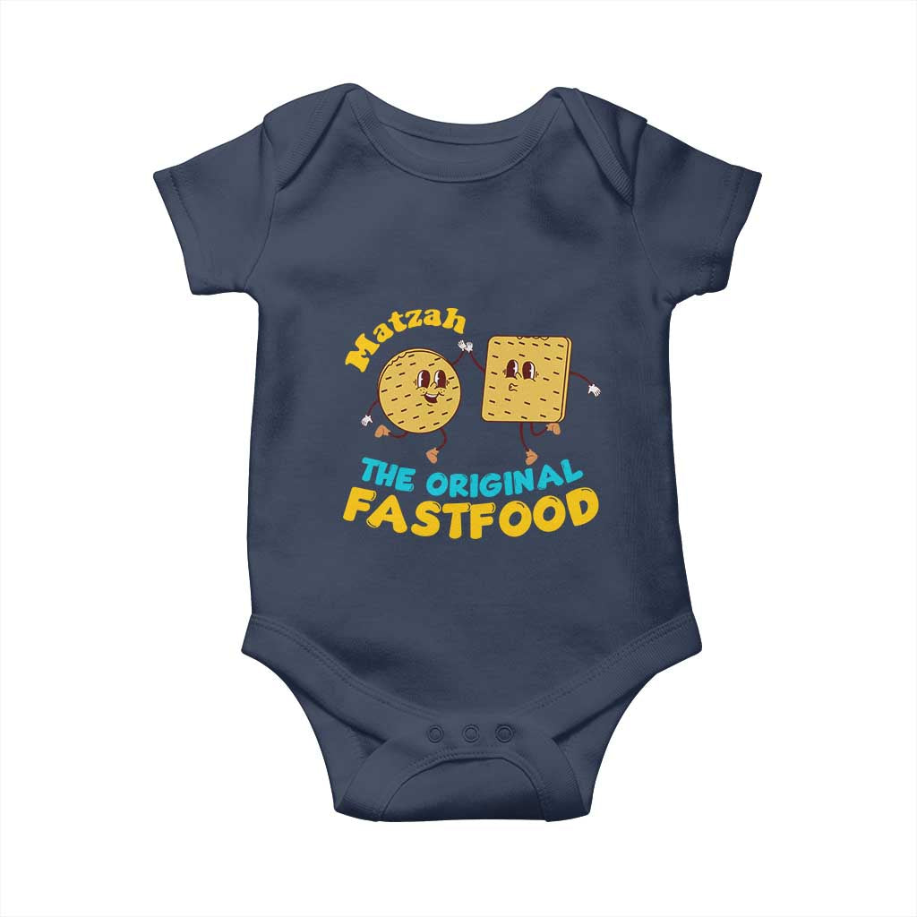 Funny Passover Matzah Baby Onesie The Original Fast Food Seder Jewish TS02 Navy Print Your Wear