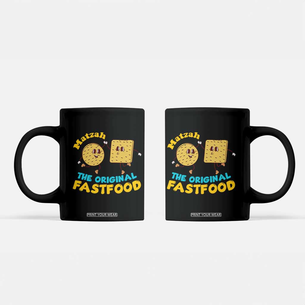 Funny Passover Matzah Coffee Mug The Original Fast Food Seder Jewish TS02 Black Print Your Wear