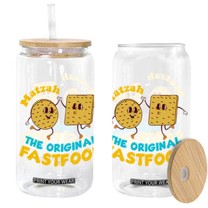 Funny Passover Matzah Glass Can The Original Fast Food Seder Jewish TS02 Black Print Your Wear