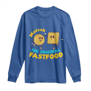 Funny Passover Matzah Long Sleeve Shirt The Original Fast Food Seder Jewish TS02 Royal Blue Print Your Wear