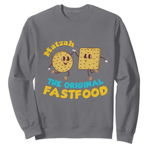 Funny Passover Matzah Sweatshirt The Original Fast Food Seder Jewish TS02 Charcoal Print Your Wear