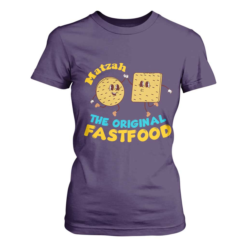 Funny Passover Matzah T Shirt For Women The Original Fast Food Seder Jewish TS02 Purple Print Your Wear