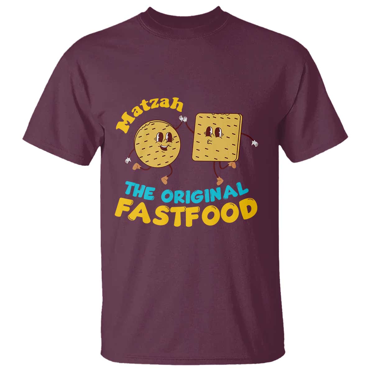 Funny Passover Matzah T Shirt The Original Fast Food Seder Jewish TS02 Maroon Print Your Wear