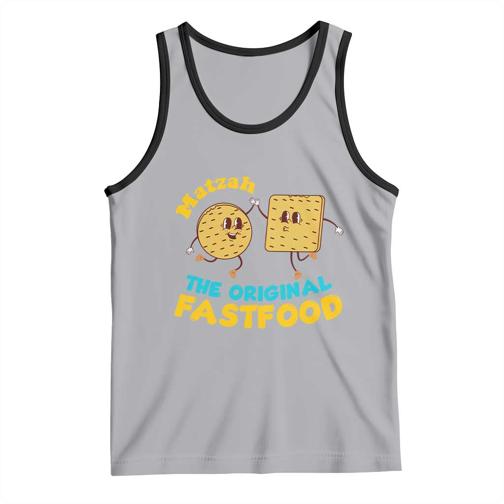 Funny Passover Matzah Tank Top The Original Fast Food Seder Jewish TS02 Athletic Heather Black Print Your Wear