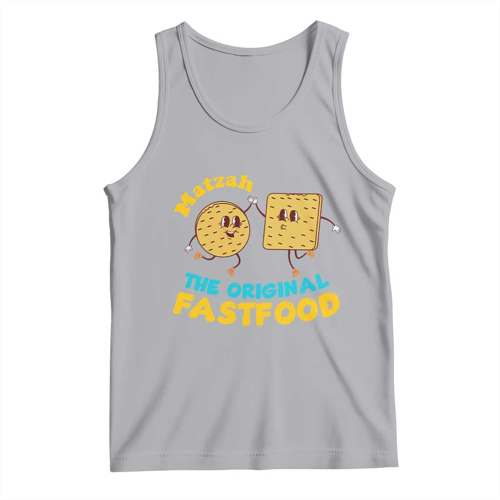 Funny Passover Matzah Tank Top The Original Fast Food Seder Jewish TS02 Athletic Heather Print Your Wear
