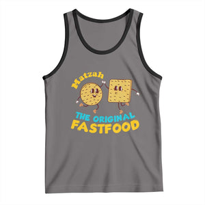 Funny Passover Matzah Tank Top The Original Fast Food Seder Jewish TS02 Deep Heather Black Print Your Wear
