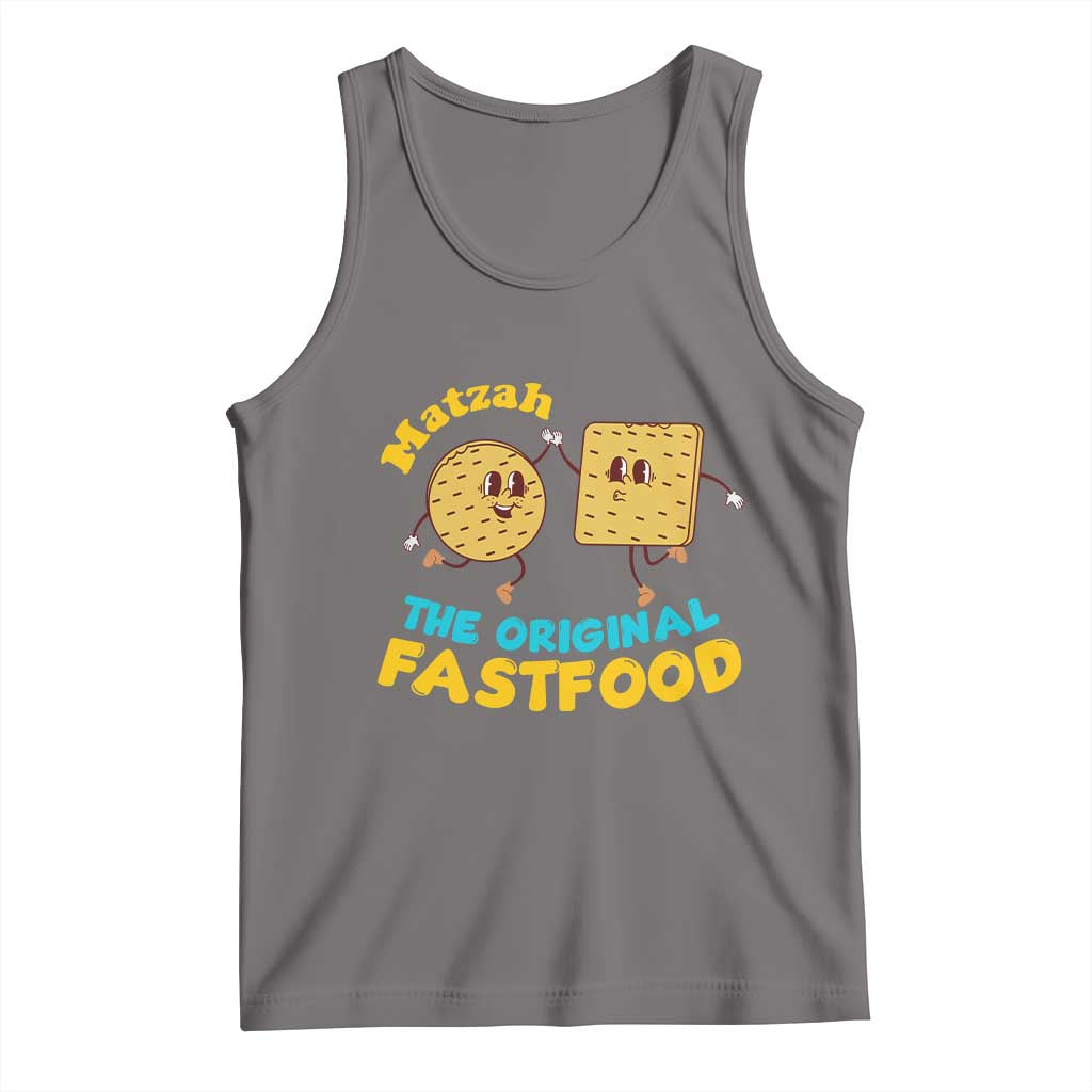 Funny Passover Matzah Tank Top The Original Fast Food Seder Jewish TS02 Deep Heather Print Your Wear